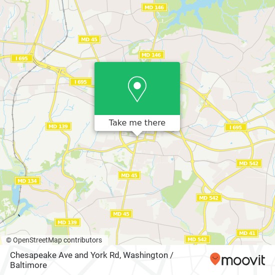Chesapeake Ave and York Rd, Towson, MD 21204 map