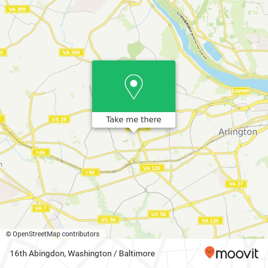 Mapa de 16th Abingdon, Arlington, VA 22207