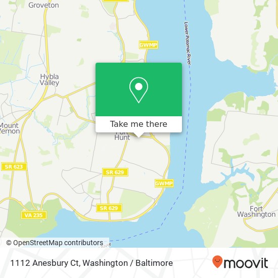 Mapa de 1112 Anesbury Ct, Alexandria, VA 22308