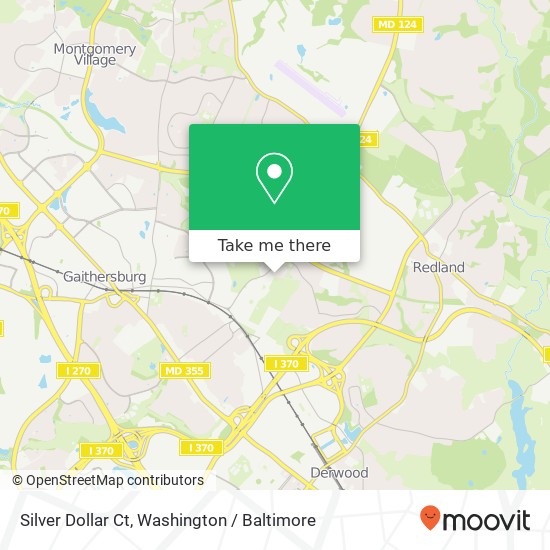 Mapa de Silver Dollar Ct, Gaithersburg, MD 20877