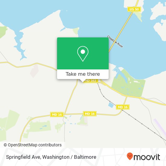 Mapa de Springfield Ave, Cambridge, MD 21613