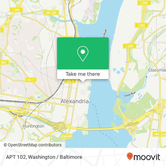 Mapa de APT 102, 801 N Pitt St APT 102, Alexandria, VA 22314, USA