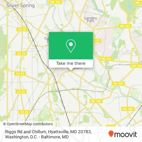 Mapa de Riggs Rd and Chillum, Hyattsville, MD 20783