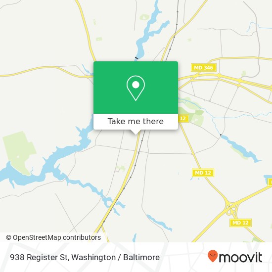 Mapa de 938 Register St, Salisbury, MD 21801