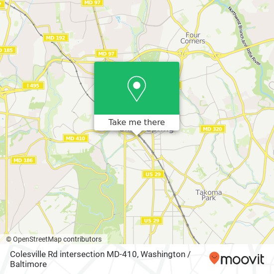Mapa de Colesville Rd intersection MD-410, Silver Spring, MD 20910
