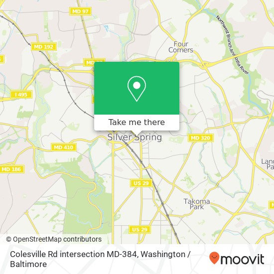 Mapa de Colesville Rd intersection MD-384, Silver Spring, MD 20910