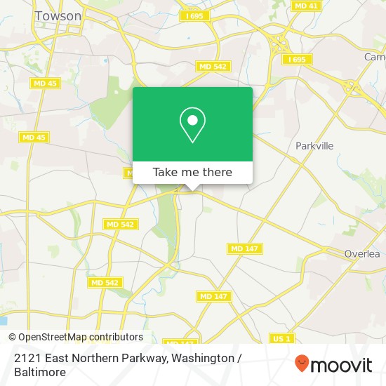 Mapa de 2121 East Northern Parkway, 2121 E Northern Pkwy, Baltimore, MD 21214, USA