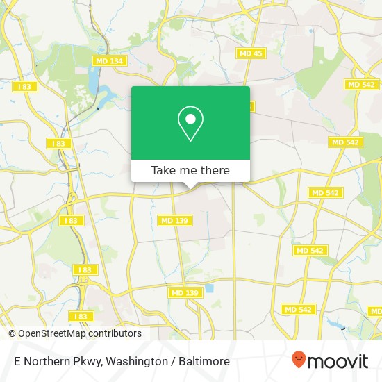 Mapa de E Northern Pkwy, Baltimore, MD 21212