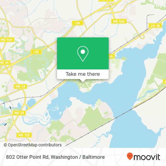 Mapa de 802 Otter Point Rd, Abingdon, MD 21009