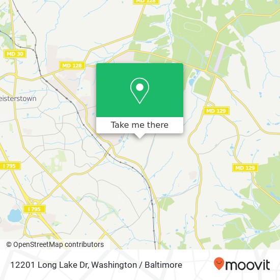 Mapa de 12201 Long Lake Dr, Owings Mills, MD 21117