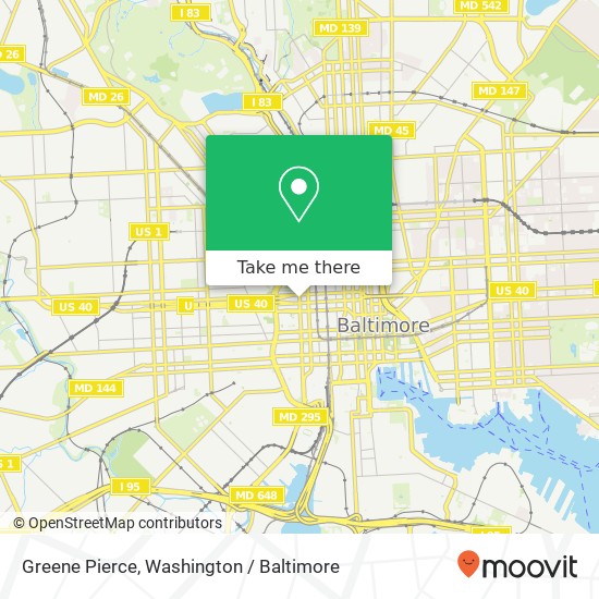 Mapa de Greene Pierce, Baltimore, MD 21201
