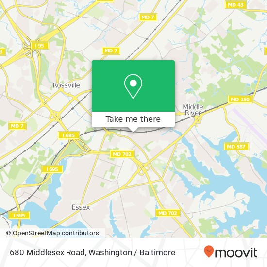 680 Middlesex Road, 680 Middlesex Rd, Essex, MD 21221, USA map