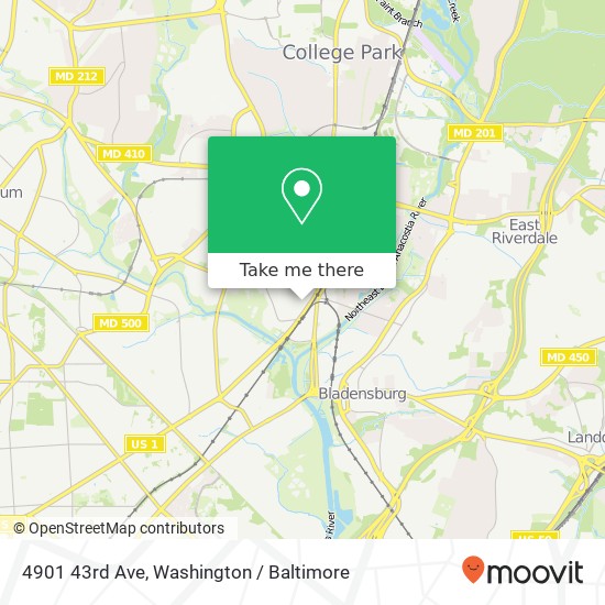 Mapa de 4901 43rd Ave, Hyattsville, MD 20781