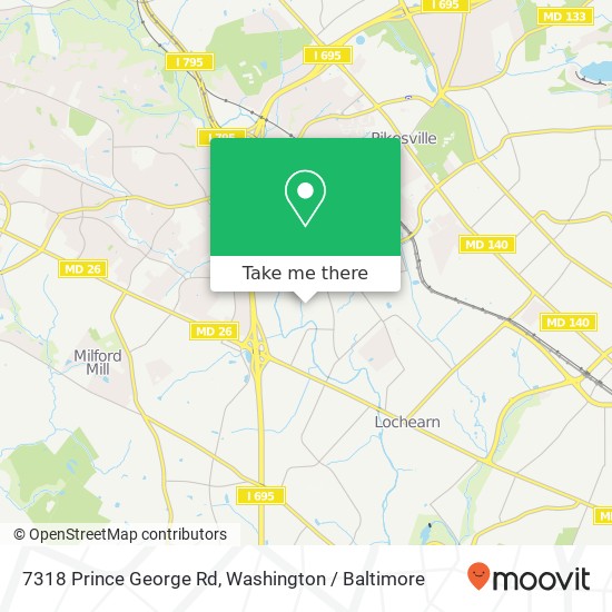 Mapa de 7318 Prince George Rd, Gwynn Oak, MD 21207