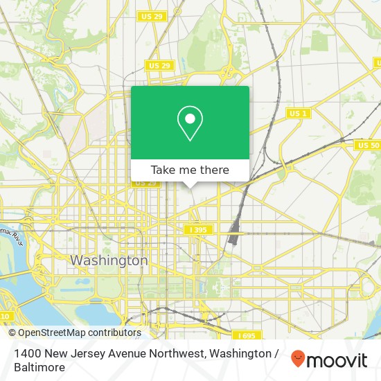 1400 New Jersey Avenue Northwest, 1400 New Jersey Ave NW, Washington, DC 20001, USA map