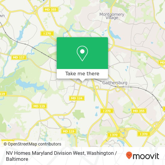 NV Homes Maryland Division West, 555 Quince Orchard Rd map