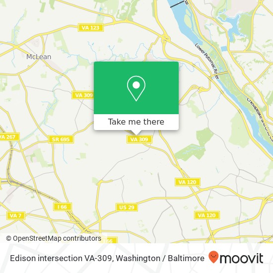 Mapa de Edison intersection VA-309, Arlington, VA 22207