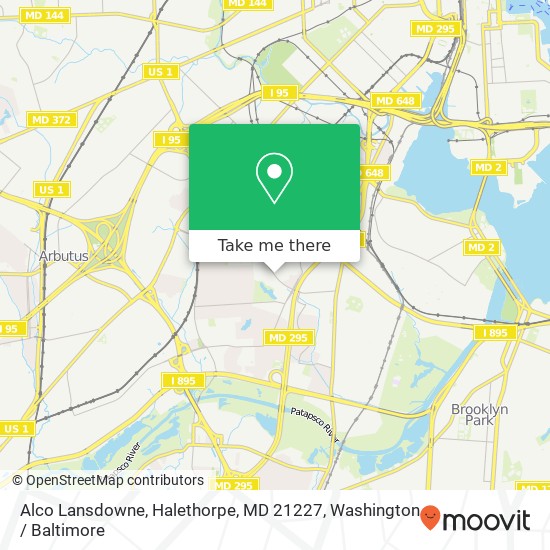 Mapa de Alco Lansdowne, Halethorpe, MD 21227