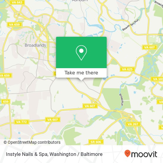 Mapa de Instyle Nails & Spa, 43801 Central Station Dr