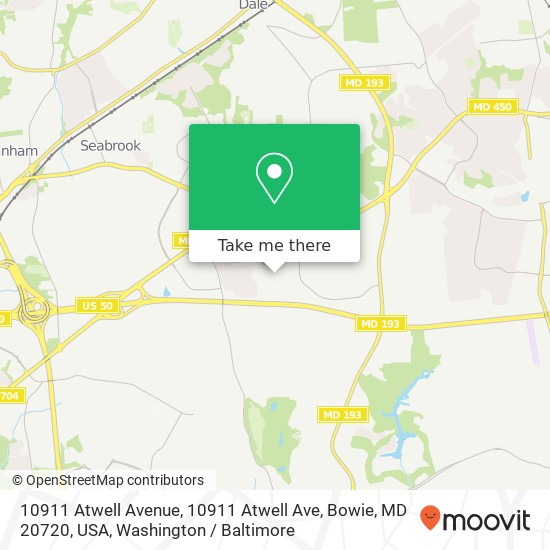 Mapa de 10911 Atwell Avenue, 10911 Atwell Ave, Bowie, MD 20720, USA