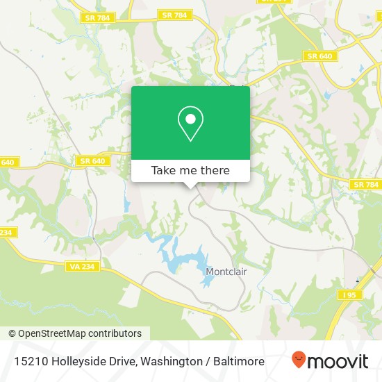 Mapa de 15210 Holleyside Drive, 15210 Holleyside Dr, Montclair, VA 22025, USA