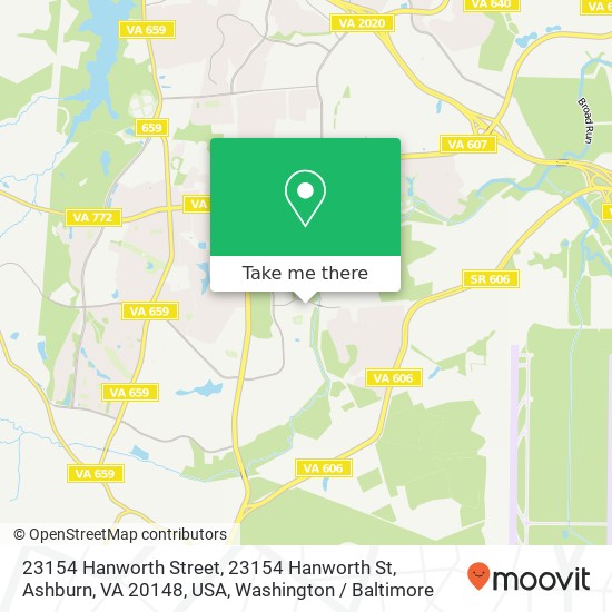 23154 Hanworth Street, 23154 Hanworth St, Ashburn, VA 20148, USA map