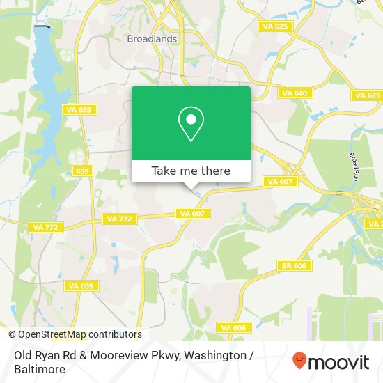 Mapa de Old Ryan Rd & Mooreview Pkwy, Ashburn, VA 20148