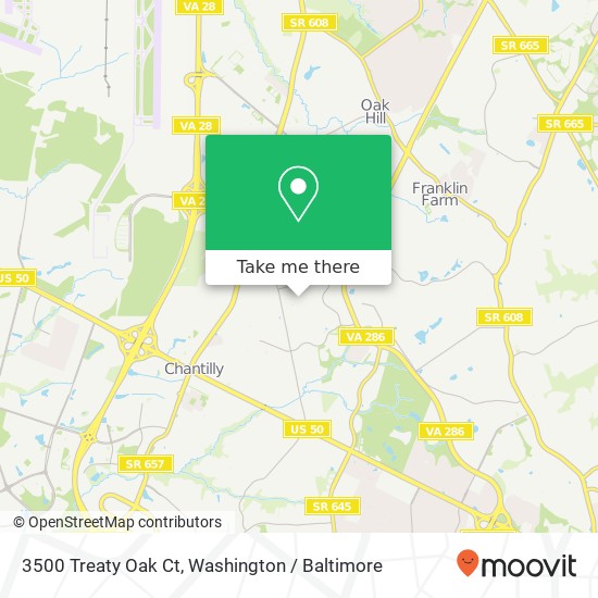 Mapa de 3500 Treaty Oak Ct, Fairfax, VA 22033