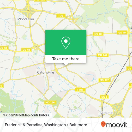 Mapa de Frederick & Paradise, Catonsville, MD 21228