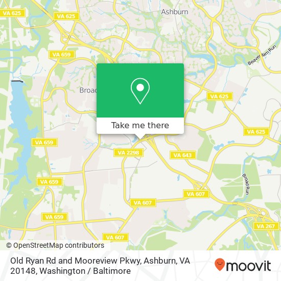 Old Ryan Rd and Mooreview Pkwy, Ashburn, VA 20148 map