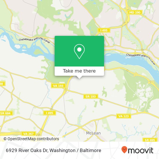 Mapa de 6929 River Oaks Dr, McLean, VA 22101