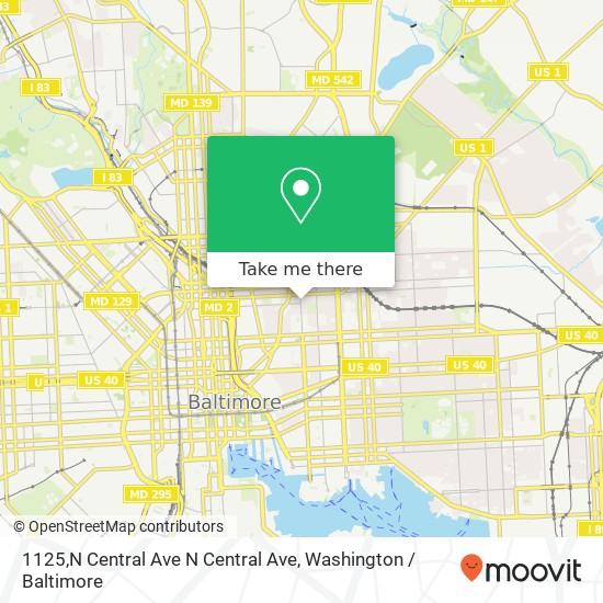 Mapa de 1125,N Central Ave N Central Ave, Baltimore, MD 21202