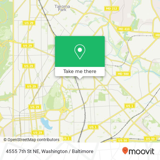 Mapa de 4555 7th St NE, Washington, DC 20017