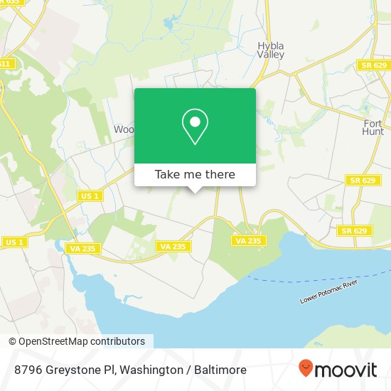 Mapa de 8796 Greystone Pl, Alexandria, VA 22309