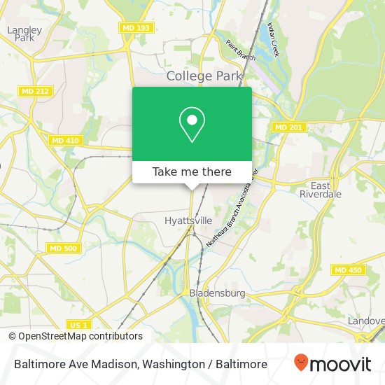 Mapa de Baltimore Ave Madison, Riverdale, MD 20737