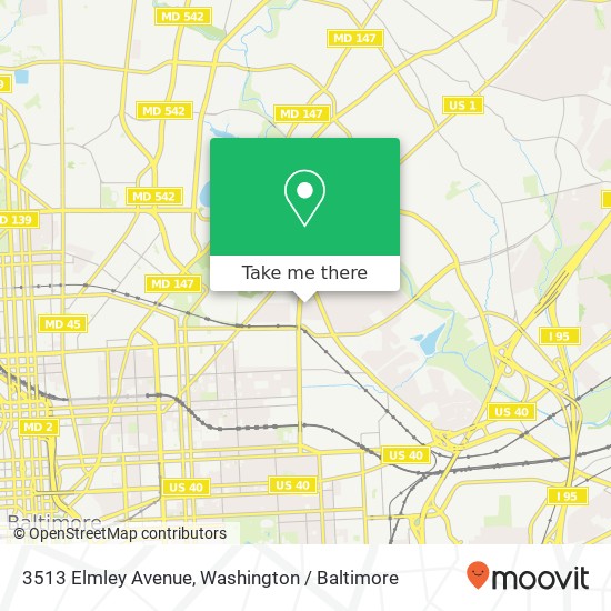 Mapa de 3513 Elmley Avenue, 3513 Elmley Ave, Baltimore, MD 21213, USA