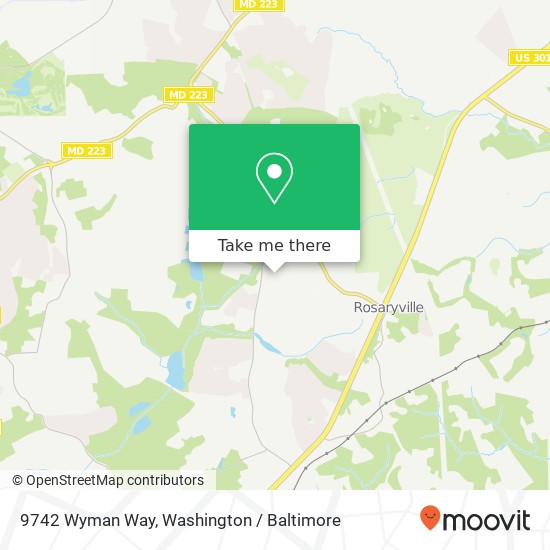 Mapa de 9742 Wyman Way, Upper Marlboro, MD 20772
