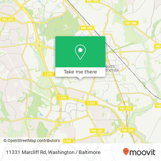 Mapa de 11331 Marcliff Rd, Rockville, MD 20852