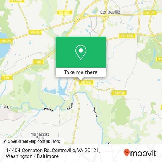 Mapa de 14404 Compton Rd, Centreville, VA 20121