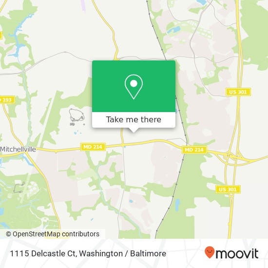 Mapa de 1115 Delcastle Ct, Bowie, MD 20721