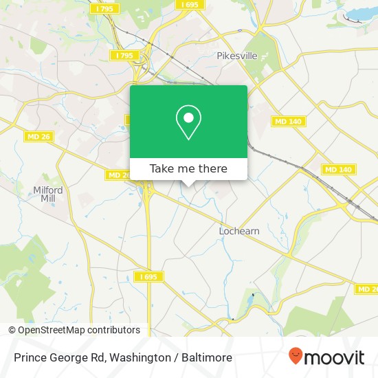 Mapa de Prince George Rd, Gwynn Oak, MD 21207