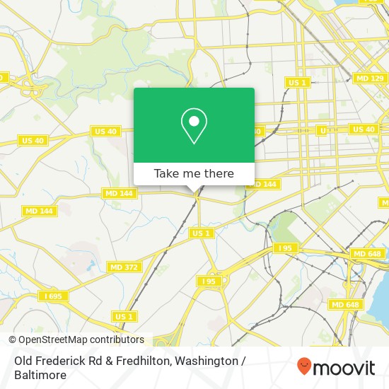 Mapa de Old Frederick Rd & Fredhilton, Baltimore, MD 21229