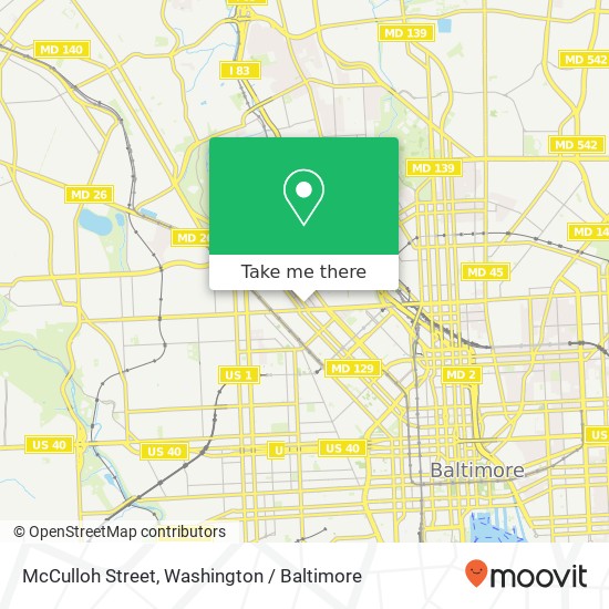 Mapa de McCulloh Street, McCulloh St, Baltimore, MD, USA