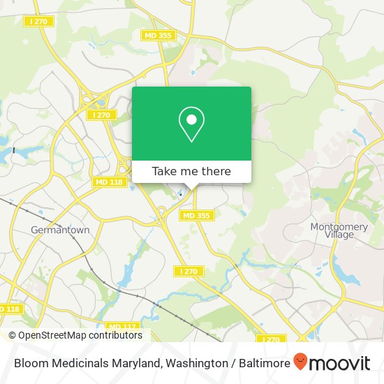Mapa de Bloom Medicinals Maryland, 11530 Middlebrook Rd