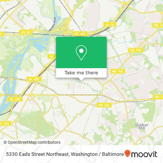 Mapa de 5330 Eads Street Northeast, 5330 Eads St NE, Washington, DC 20019, USA