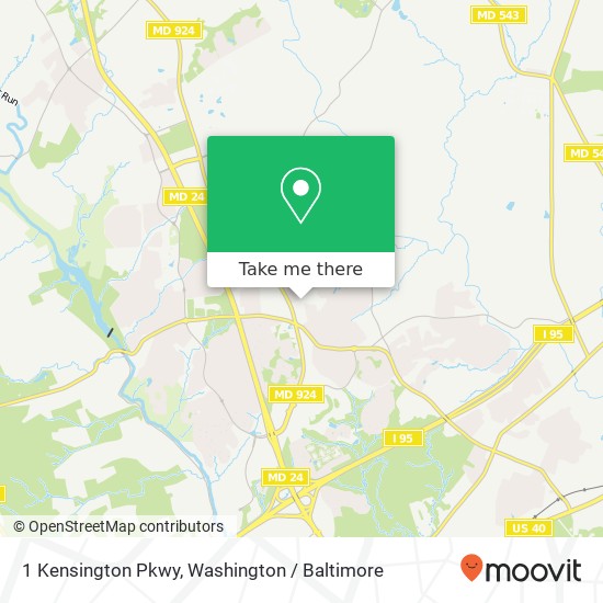 Mapa de 1 Kensington Pkwy, Abingdon, MD 21009