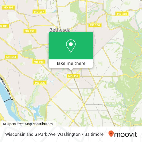 Wisconsin and S Park Ave, Chevy Chase, MD 20815 map
