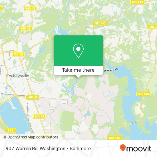 Mapa de 907 Warren Rd, Cockeysville, MD 21030