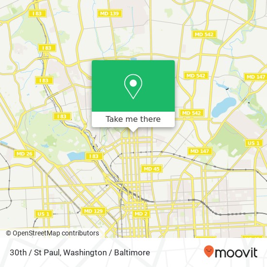 Mapa de 30th / St Paul, Baltimore, MD 21218