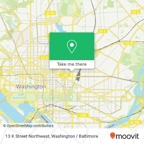 13 K Street Northwest, 13 K St NW, Washington, DC 20001, USA map